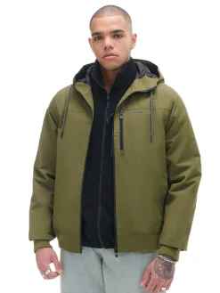 Cropp Kurtki, Płaszcze*Ciemnozielona kurtka z kapturem