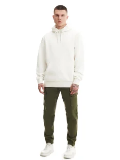 Cropp Spodnie*Ciemnozielone joggery basic z kieszeniami cargo