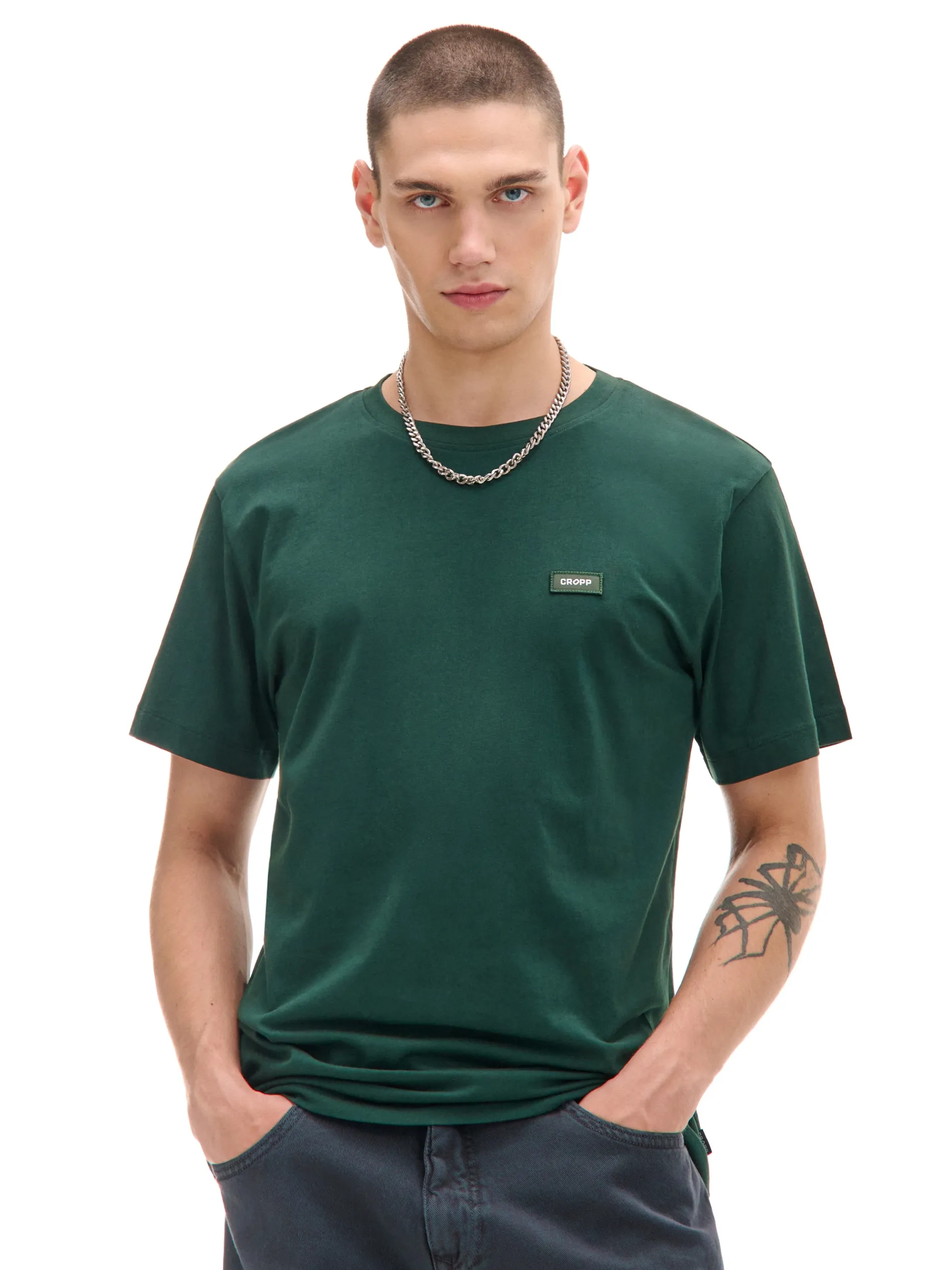 Cropp Koszulki*Ciemno t-shirt z aplikacją