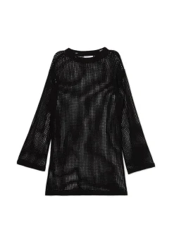 Cropp Swetry*Czarna ażurowa sukienka