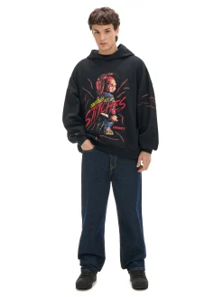 Cropp Bluzy*Czarna bluza hoddie z Laleczką Chucky