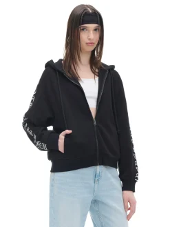 Cropp Bluzy*Czarna bluza hoodie z motywem skrzydeł