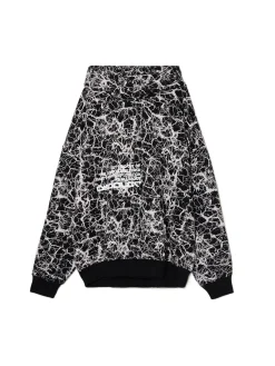 Cropp Bluzy*Czarna bluza hoodie z nadrukiem all over