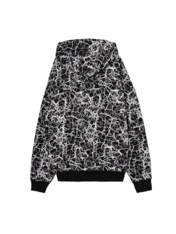 Cropp Bluzy*Czarna bluza hoodie z nadrukiem all over