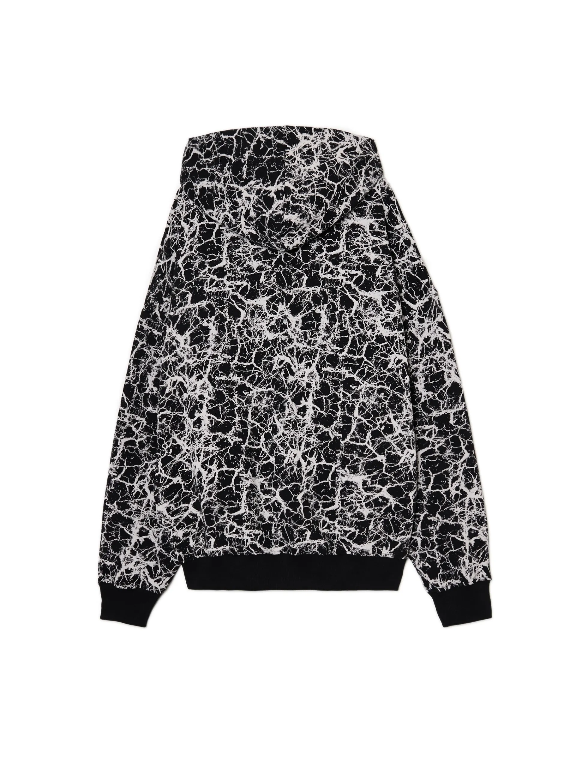 Cropp Bluzy*Czarna bluza hoodie z nadrukiem all over