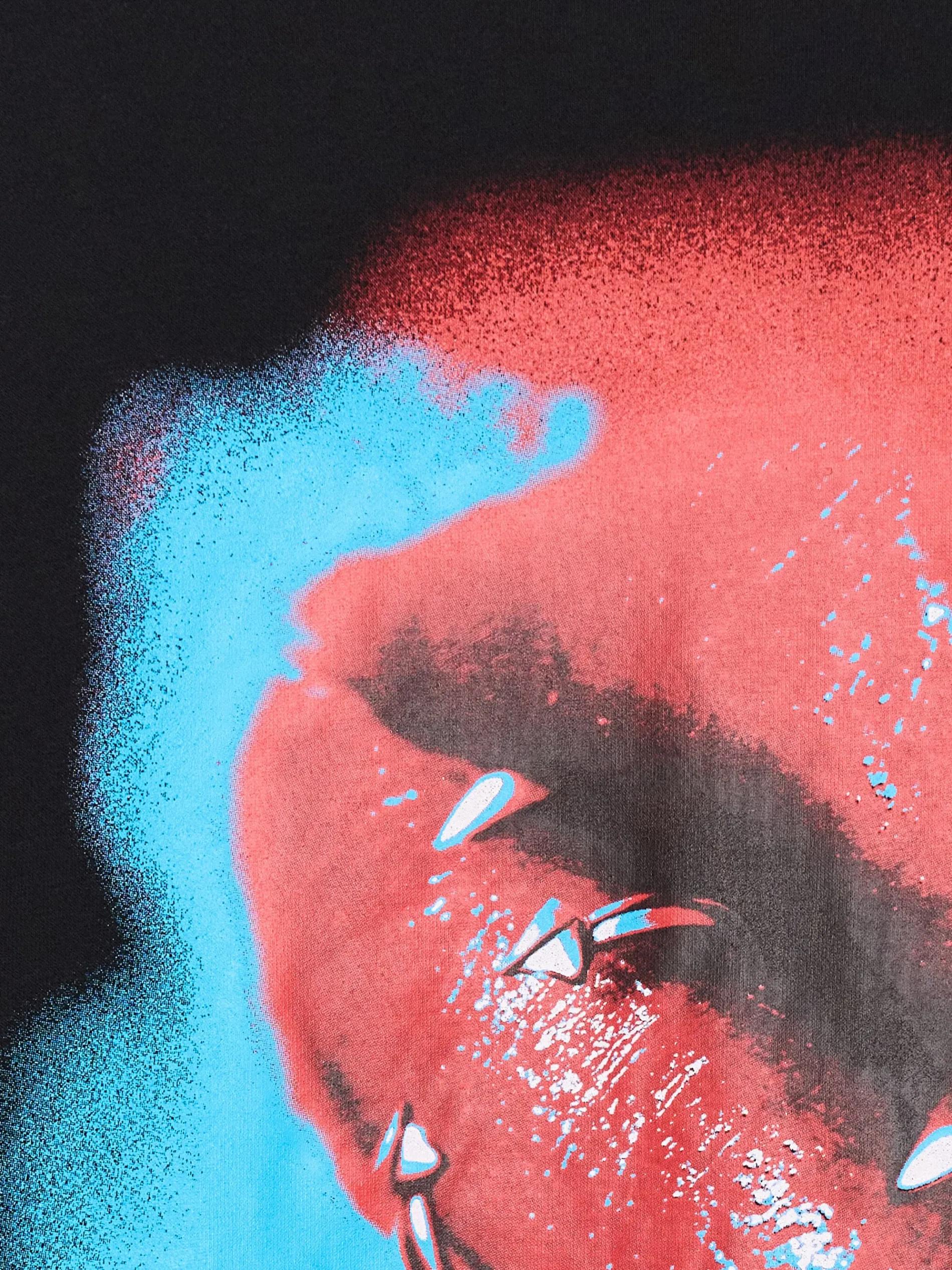 Cropp Bluzy*Czarna bluza hoodie z nadrukiem