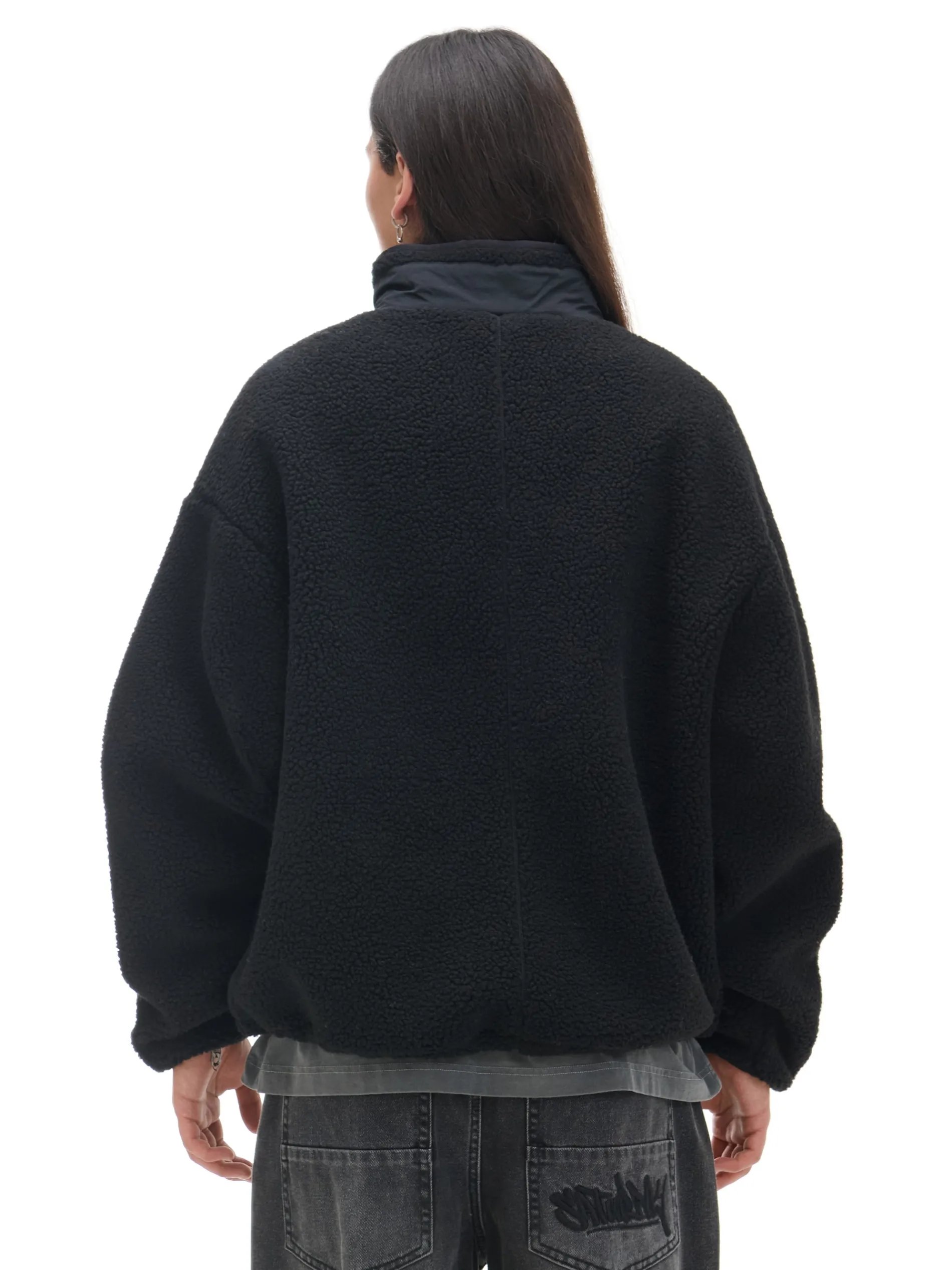 Cropp Bluzy*Czarna bluza sherpa