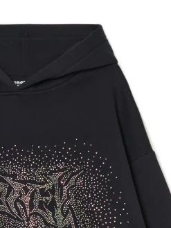 Cropp Bluzy*Czarna bluza z aplikacją