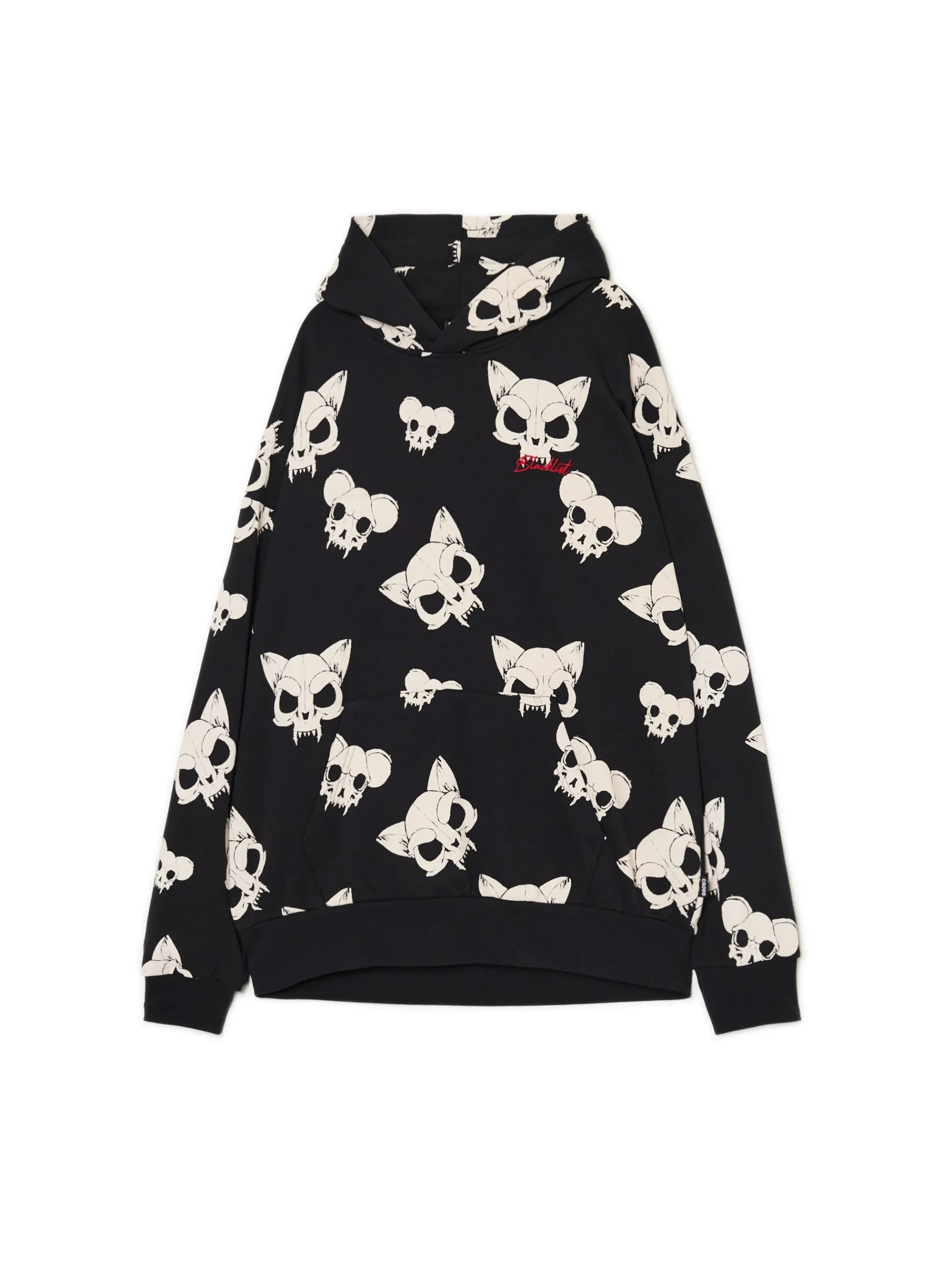 Cropp Bluzy*Czarna bluza z czaszkami kotów