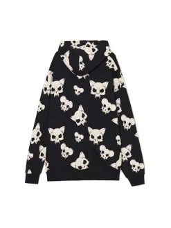 Cropp Bluzy*Czarna bluza z czaszkami kotów