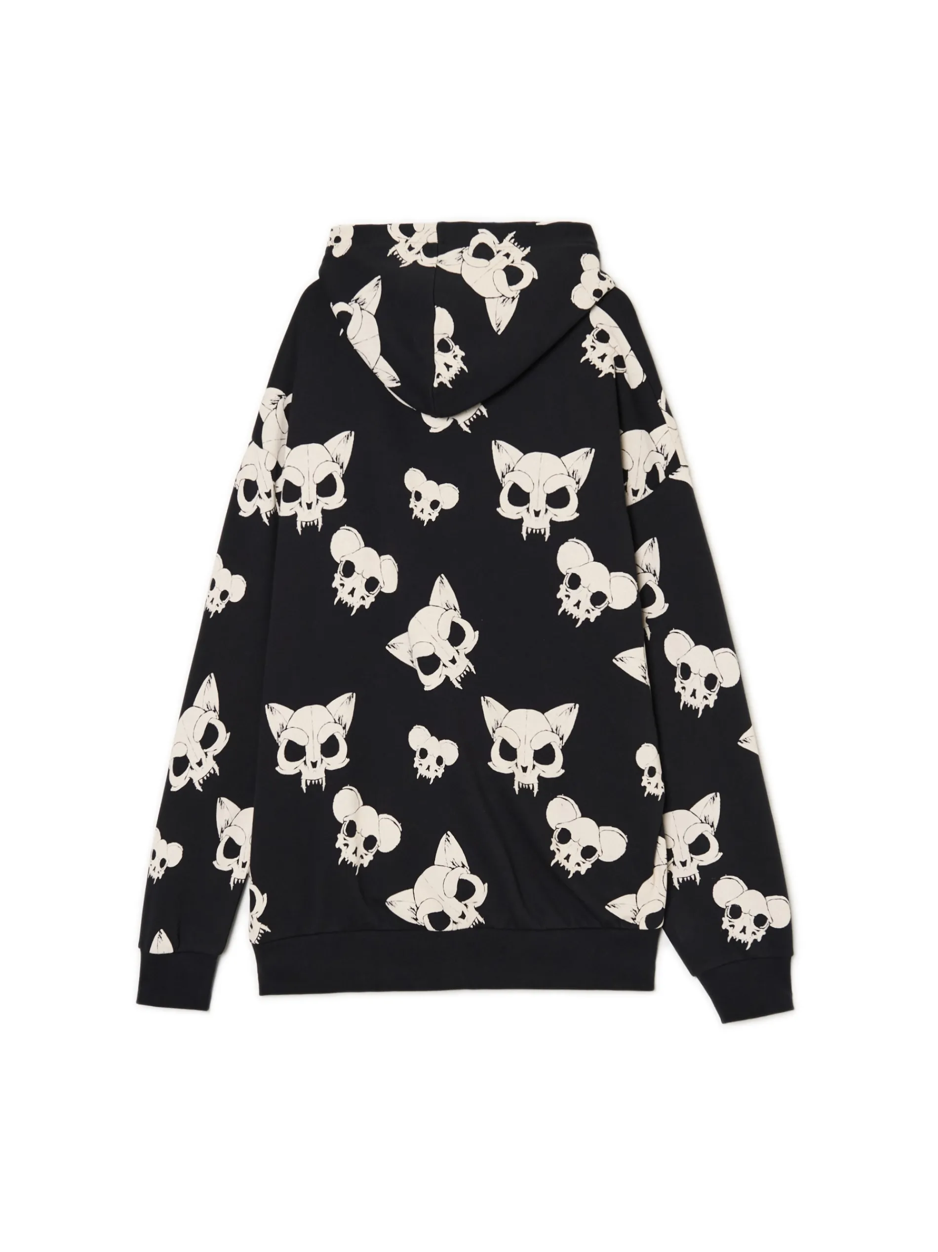 Cropp Bluzy*Czarna bluza z czaszkami kotów