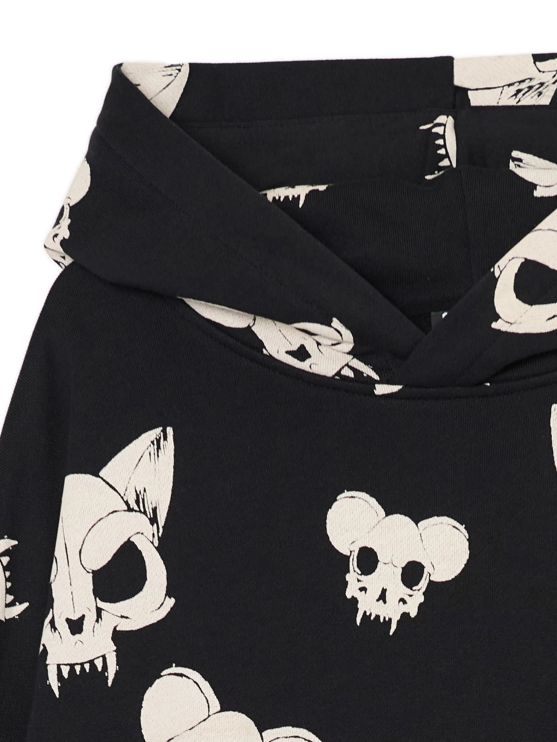 Cropp Bluzy*Czarna bluza z czaszkami kotów