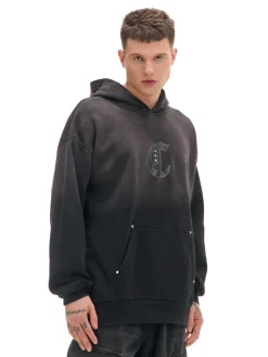 Cropp Bluzy*Czarna bluza z kapturem