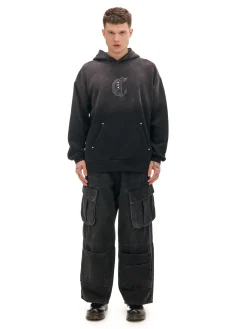 Cropp Bluzy*Czarna bluza z kapturem