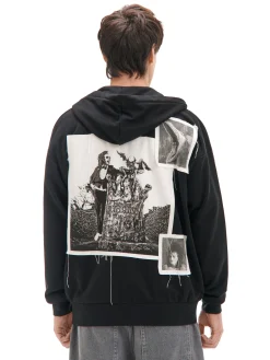 Cropp Bluzy*Czarna bluza z kapturem Beetlejuice