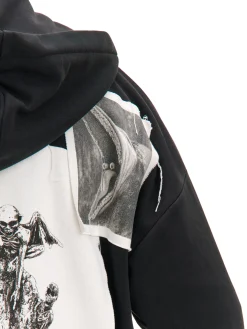 Cropp Bluzy*Czarna bluza z kapturem Beetlejuice