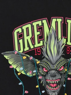 Cropp Ubrania Świąteczne|Bluzy*Czarna bluza z kapturem Gremliny