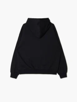 Cropp Bluzy*Czarna bluza z kapturem i aplikacją