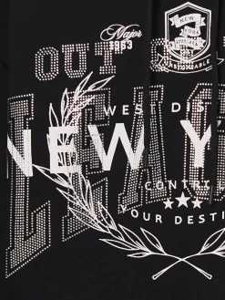 Cropp Unisex|Unisex*Czarna bluza z kapturem i napisami UNISEX