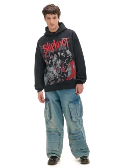 Cropp Bluzy*Czarna bluza z kapturem Slipknot