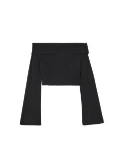 Cropp Koszulki, Topy*Czarna bluzka hiszpanka