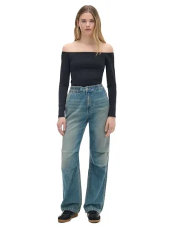 Cropp Koszulki, Topy*Czarna bluzka typu carmen