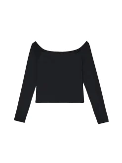 Cropp Koszulki, Topy*Czarna bluzka typu carmen