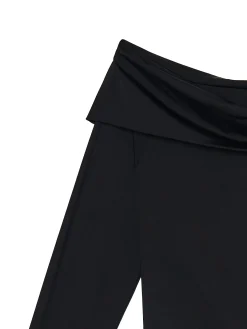 Cropp Koszulki, Topy*Czarna bluzka z odkrytymi ramionami