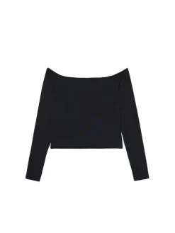 Cropp Koszulki, Topy*Czarna bluzka z wycięciem