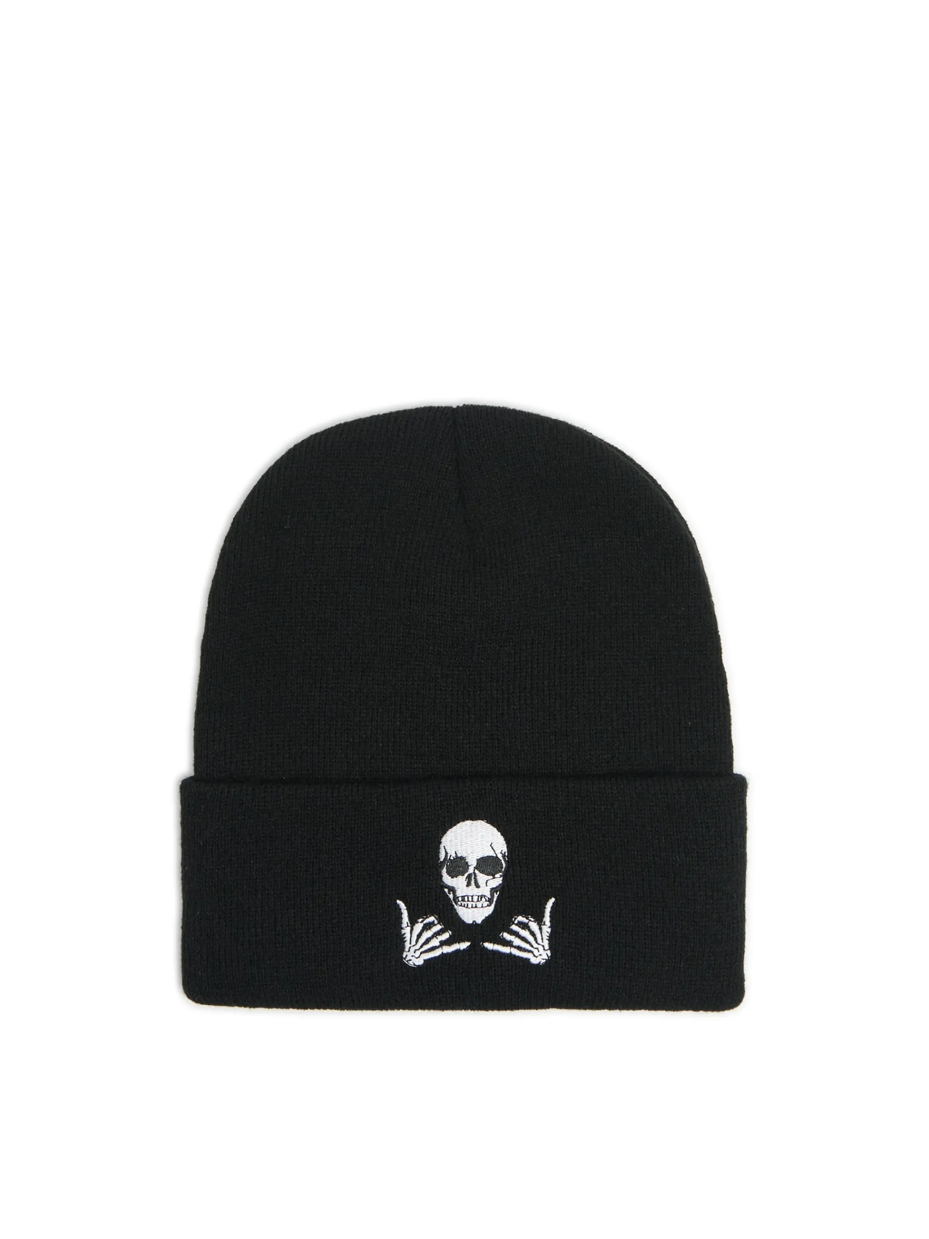 Cropp Czapki*Czarna czapka beanie z kościotrupem