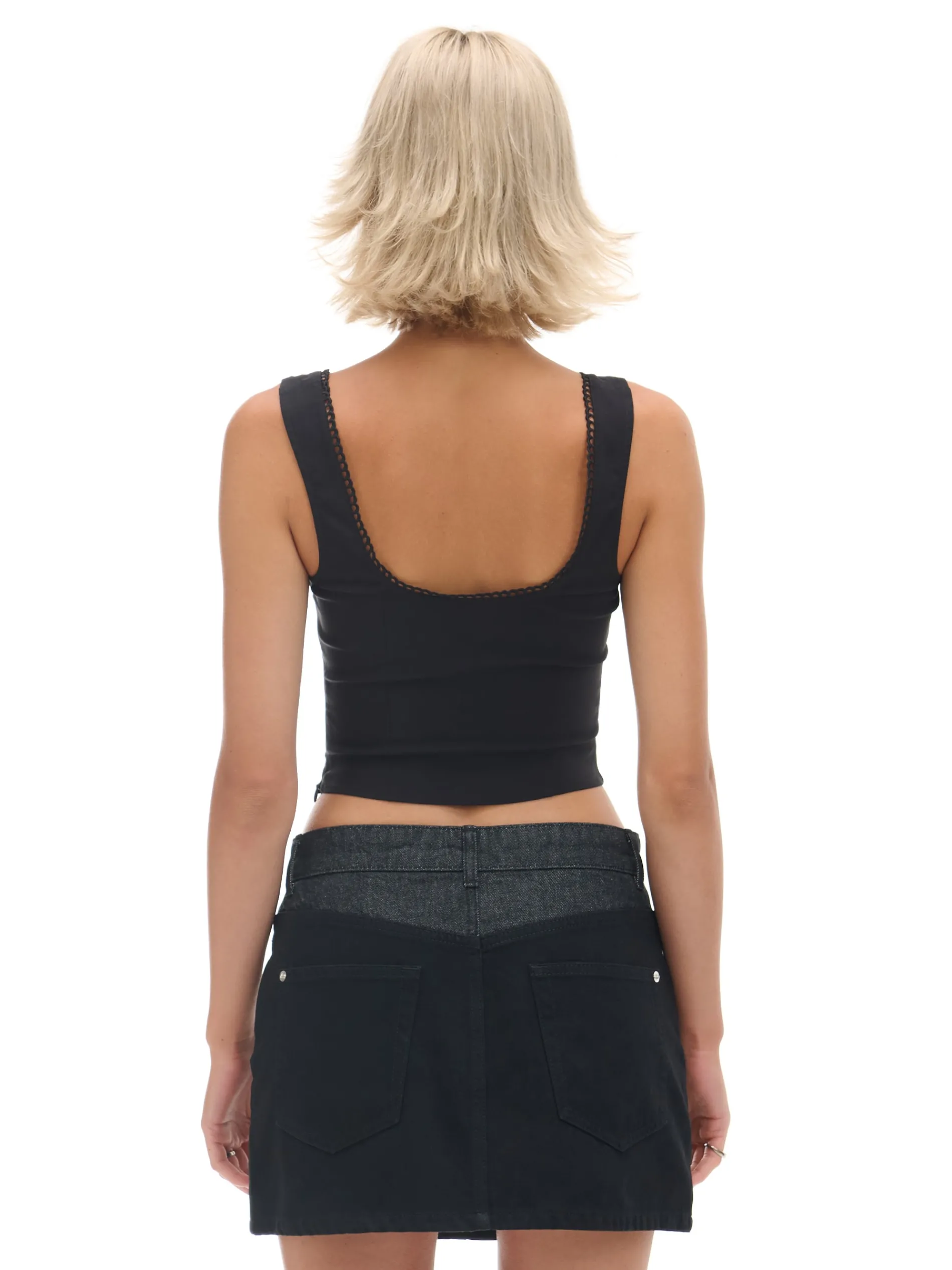 Cropp Spódnice*Czarna jeansowa spódnica mini