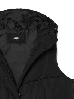 Cropp Kurtki, Płaszcze*Czarna kamizelka puffer z kapturem