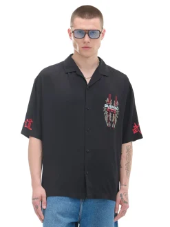 Cropp Koszule*Czarna koszula z krótkim rękawem