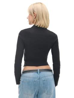 Cropp Koszule, Bluzki*Czarna koszula z podwójnym suwakiem