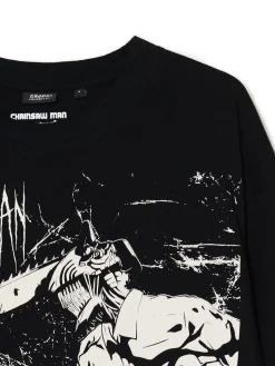 Cropp Koszulki*Czarna koszulka Chainsaw Man