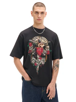 Cropp Koszulki*Czarna koszulka Guns N' Roses