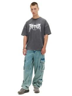 Cropp Koszulki*Czarna koszulka z efektem sprania