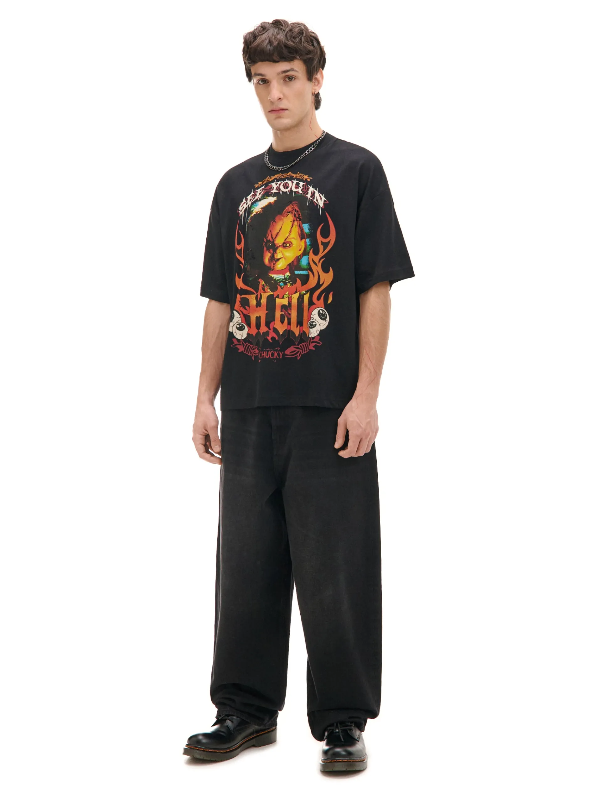 Cropp Koszulki*Czarna koszulka z Laleczką Chucky