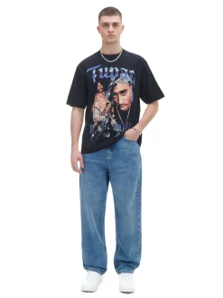 Cropp Koszulki*Czarna koszulka z nadrukiem Tupac