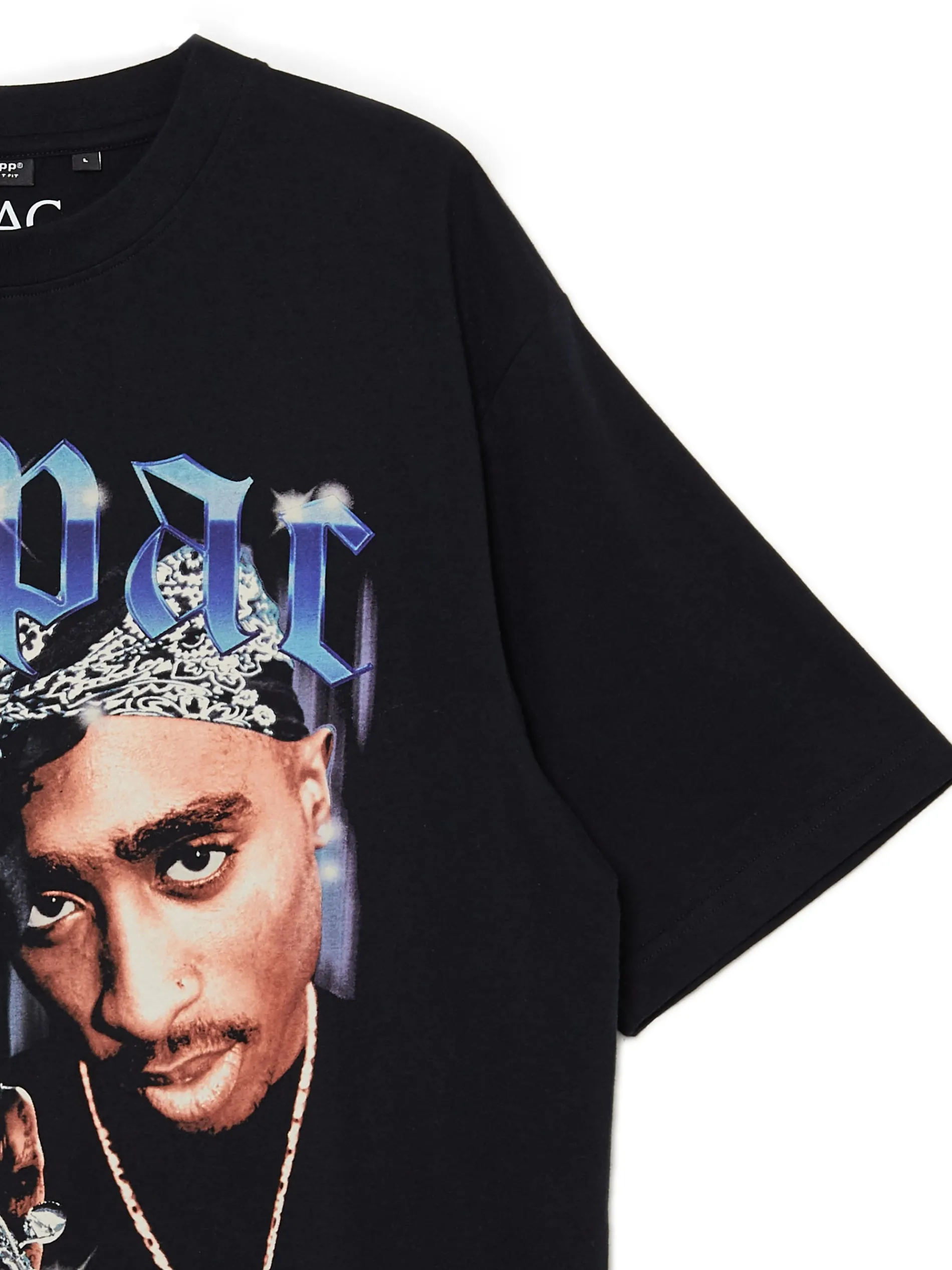 Cropp Koszulki*Czarna koszulka z nadrukiem Tupac