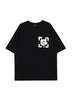 Cropp Koszulki*Czarna koszulka z nadrukiem po obu stronach