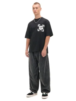 Cropp Koszulki*Czarna koszulka z nadrukiem po obu stronach