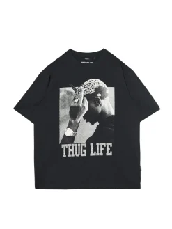 Cropp Koszulki*Czarna koszulka z nadrukiem Tupac Shakur