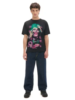 Cropp Koszulki*Czarna koszulka z nadrukiem Jokera