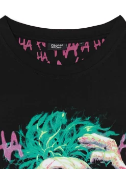 Cropp Koszulki*Czarna koszulka z nadrukiem Jokera