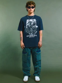 Cropp Koszulki*Czarna koszulka z nadrukiem Warhammer