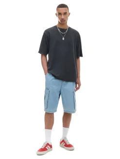 Cropp Koszulki*Czarna koszulka z surowym wykończeniem