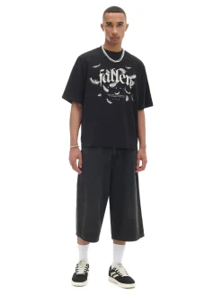 Cropp Koszulki*Czarna koszulka ze sloganem