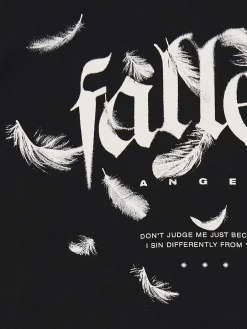 Cropp Koszulki*Czarna koszulka ze sloganem