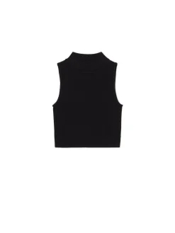 Cropp Koszulki, Topy*Czarna koszulka ze stójką